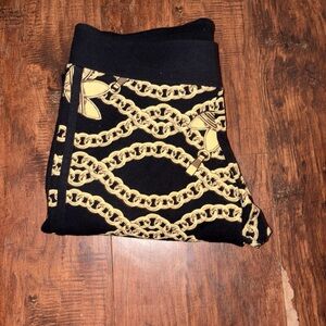 adidas Black and Gold Chain Print Leggings